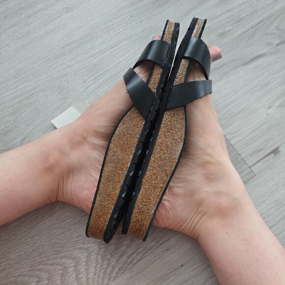 Tatami by Birkenstock | black leather neutral minimalist slide sandals | WMS 7 - Picture 3 of 9